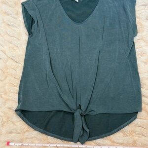 Green Envelope Women's Casual Tie-Front Top
